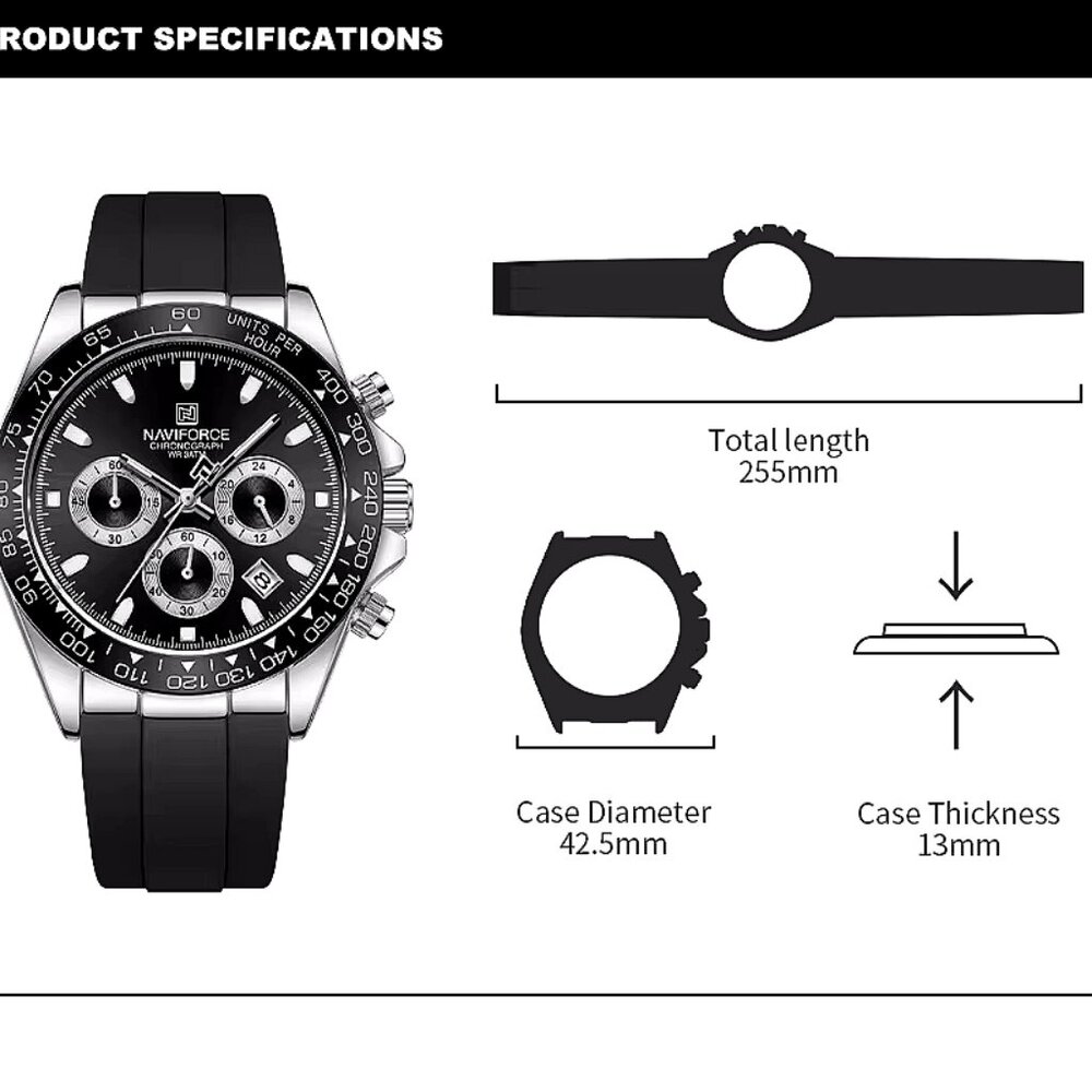 NAVIFORCE Luxury Multi-function Racing Chronograph - Picture 9 of 10